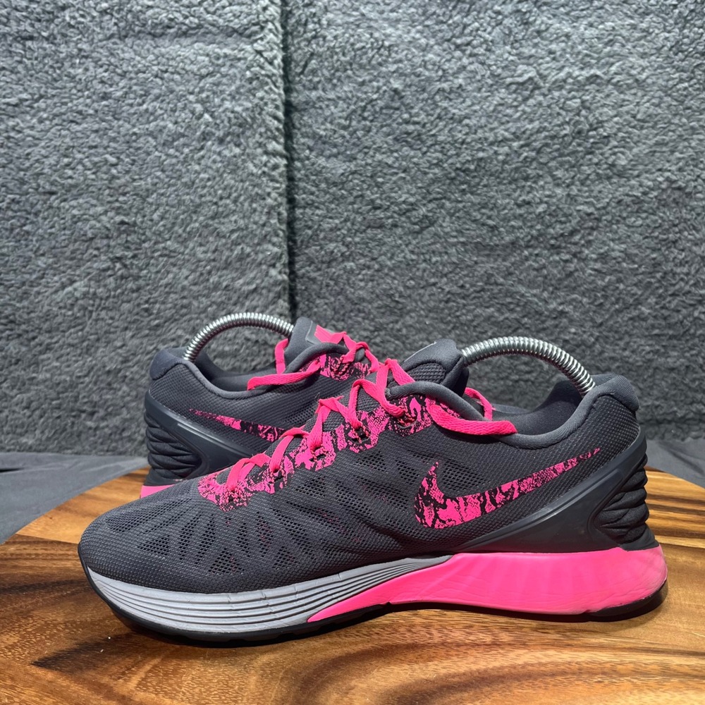 Nike LunarGlide 6 Women's Running Shoes Dark Gray Pink Athletic Sneakers Size 9 - Picture 11 of 12
